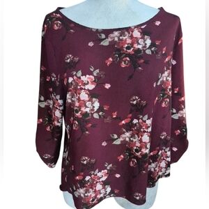 Eclipse Womens Floral Top Size L